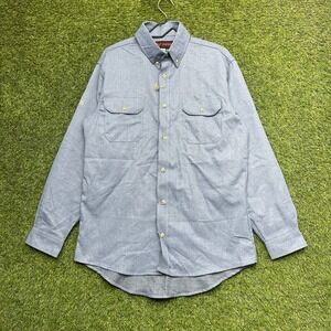 Drifire Long Sleeve Button Up Shirt Mens Medium Denim Chambray Workwear NWOT